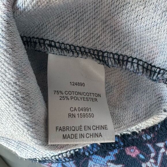 Maison d’Amelie Puff Long Sleeve Paisley Floral Blue Sweatshirt Size L - Picture 4 of 5